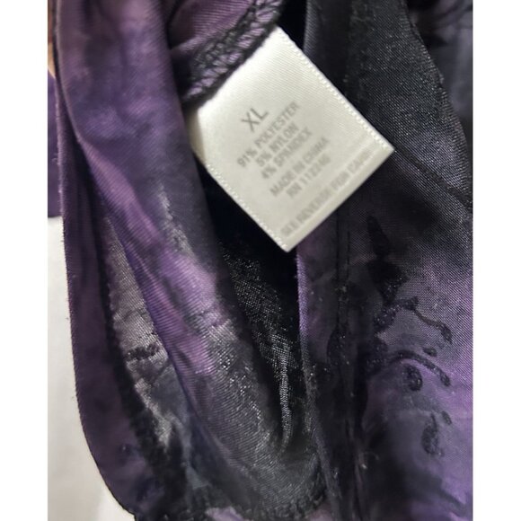 Dress Barn Black Purple Witchy Whimsigoth Shirt Top Stretch XL - Picture 6 of 6